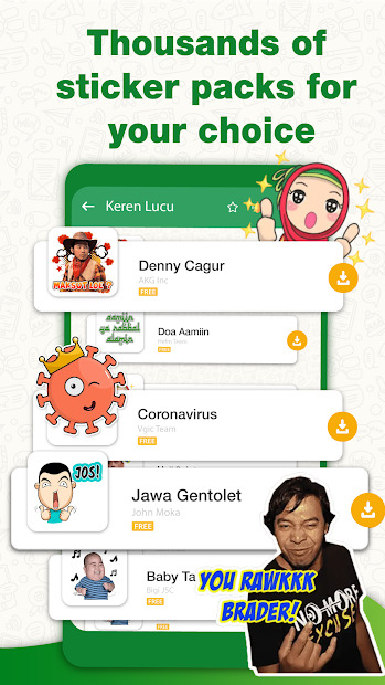 WAStickerApps Kumpulan Stiker  Keren Lucu  for Android 