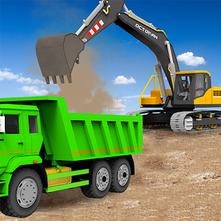 Sand Excavator Truck Driving Rescue Simulator game Icon